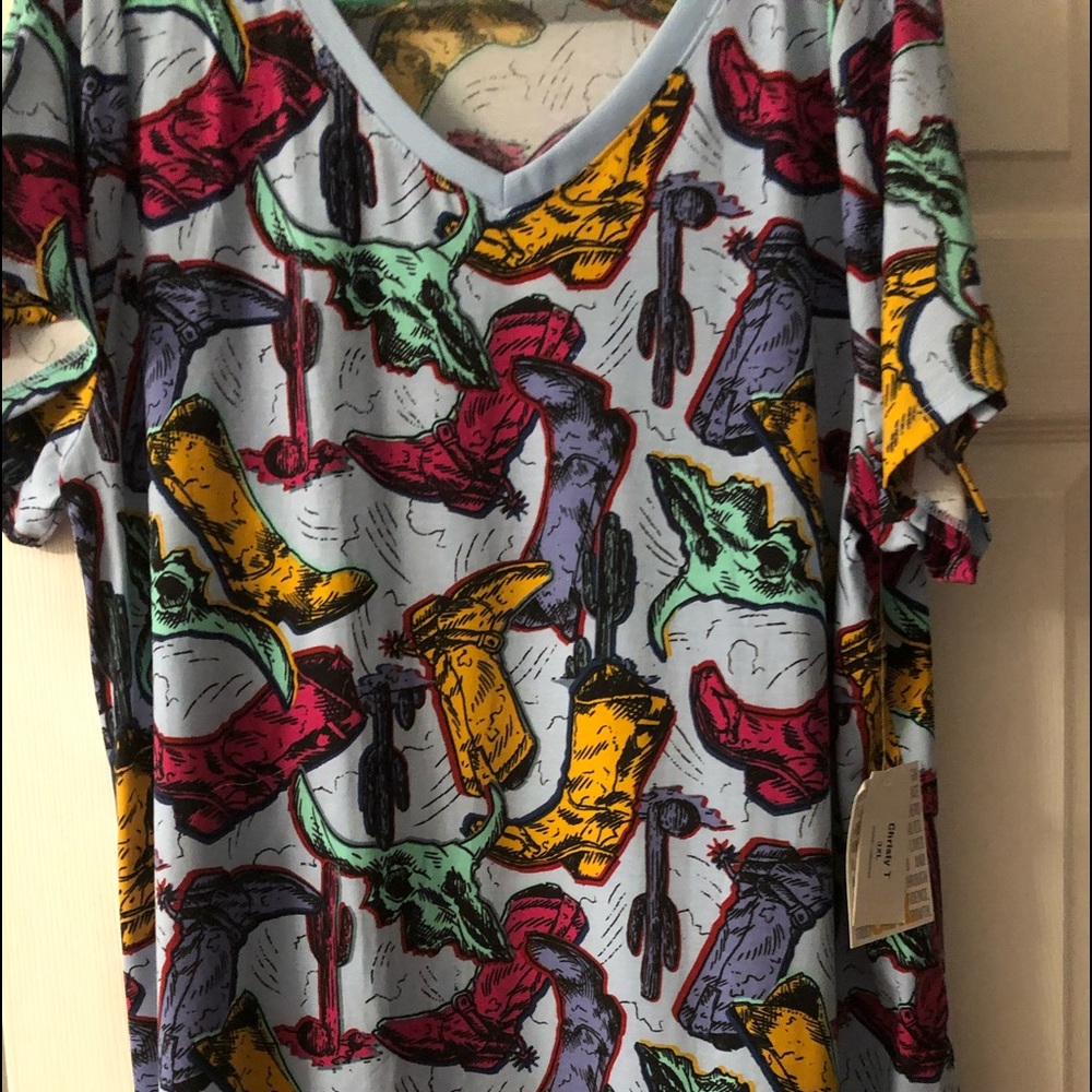 LuLaRoe Christy T Cowboy boots